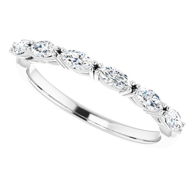 0.60 ct. East West Set Marquise Diamond Open Gallery Wedding Band-VIRABYANI